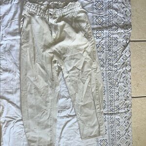Zara Cream Chinos with Geometric Embroidery